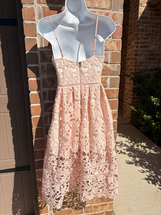 Few Moda Blush Pink Lace Midi Dress size small - Picture 5 of 7